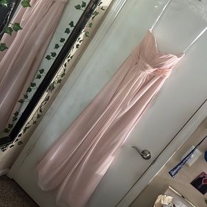 Light pink long strapless dress